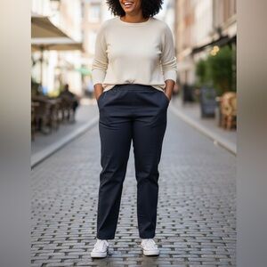 Vintage Talbots Navy Blue Flat Front Chino Canvas Pixie Pant Size 16